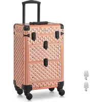 Songmics Kosmetikkoffer Trolley Friseurkoffer champagnergold JHZ008A01