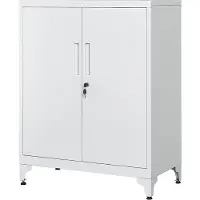 Songmics Aktenschrank– Stahl, Grau, mit Doppeltür, abschließbar