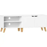 CALICOSY TV-Schrank mit Türen 140 cm Weiss