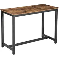 Songmics Bartisch, industrieller Küchen- und Esstisch mit stabilem Metallrahmen, Holzoptik, 120 x 60 x 90 cm