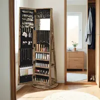 Hobby Hall Schmuckschrank mit Spiegel, 360° drehbarer Spiegelschrank, abschließbar JJCB35062K01