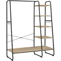Vasagle Kleiderständer mit 6 Haken türkisbraun-mattschwarz RGR116K01