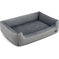 Feandrea Hundebett mit erhöhten Ränder 120 x 90 x 30 cm hellgrau PGW013GG