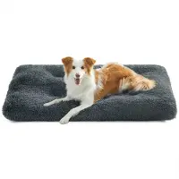 Feandrea Flauschiges Hundebett 110 x 73 cm dunkelgrau PGW203G02