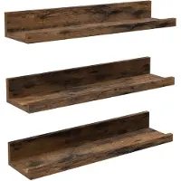 Vasagle Hängende Wandregale Set aus 3 Schwebend 38cm Rustikal Braun