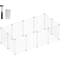 Songmics Freilauf, DIY-Kleintiergehege, Metallgitter, 123 x 63 x 41 cm