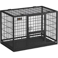 Feandrea Hundekäfig hochbelastbar und transportabel 92,5 x 57,5 x 64 cm schwarz PPD002B01