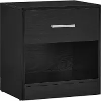 Vasagle Nachttisch 2er Set naturbeige-klassikschwarz LET819T56