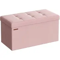 Songmics Sitzhocker mit Stauraum 38 x 76 x 38 cm pastellrosa LSF047R11