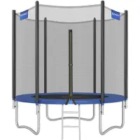 Songmics Trampolin Ø 183 cm mit Netz für Garten blau STR061Q01