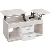 Vasagle Couchtisch, höhenverstellbarer Wohnzimmertisch, 2 Schubladen