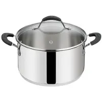 Lagostina Tempra Tiefe Pfanne Ø 20 cm mit Glasdeckel, Edelstahl 18/10, Lagotherm-Boden, Induktion, 3,2 l