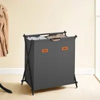 Hobby Hall Wäschekorb 115 Liter mit 2 Fächern schiefergrau LCBB35120G01