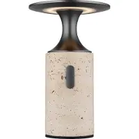 Globo Travertin LED Tischleuchte 3W Warmweiß Grau, Travertine Stein Memoryfunktion Ø12cm 21053