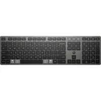 HP 725 Kabellose Tastatur für mehrere Geräte, Volle Größe (100%), Kabellos, RF Wireless + Bluetooth, Schwarz