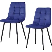 HTI 2 Stühle Mesa, Samt, Ziernähte, 44,5 cm breit, 53 cm tief, 86,5 cm hoch