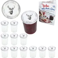 MamboCat 12er Set Sturzglas 435ml Einmachglas + TO-Deckel 82 Alois Hirsch + Heft