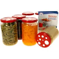 MamboCat 6er Set Rundglas 720 ml To 82 Fliegenpilz Deckel incl. Diamant Gelierzauber Rezeptheft