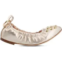 Jan Jansen Ballerinas Damen Gold Leder