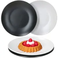 MamboCat 4er Set Kuchenteller Nero Bianco weiß & schwarz