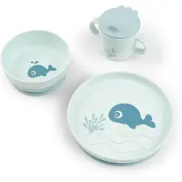 Done by Deer - Foodie Geschirr-Set mit Saugfuß - Wally Blau