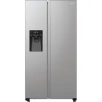 Hisense RS5P535NTCE Side-By-Side Kühl-Gefrier-Kombination, 376 Liter Kühlteil, 190 Liter Gefrierteil, Wasser-/Eisspender, Total NoFrost, Multi AirFlow, FastFreeze, silber