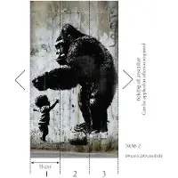Living Walls Vliestapete "Fototapete Urban Art Gorilla Kind erweiterbar" Kunst strukturiert