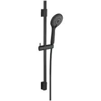 Wenko Brauseset Watersaving Schwarz, Länge Stange: 70 cm, Edelstahl rostfrei