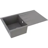 Respekta Küchenspüle Einbauspüle Spüle Granit Mineralite 80 x 50 Grau Houston