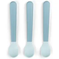 Done by Deer - Foodie easy-grip Babylöffel 3-er Pack - Blau - 14 x 2,5 x 1 cm