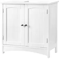 Vasagle Waschbeckenunterschrank, Badezimmerschrank mit 2 Türen, verstellbare Ablage, viel Stauraum, Landhausstil, 30 x 60 x 60 cm