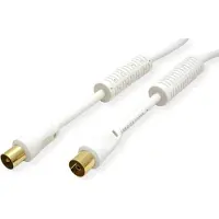 Goobay VALUE Antennenkabel mit Ferrite ST / BU, weiß, 5 m