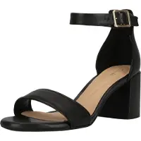 Clarks Shoes Sandalen Ezoria Mae mit raffinierter ausgestellter Ferse 1216 Black Leather 38