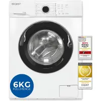 Exquisit Waschmaschine 6kg, Energieeffizienzklasse A, max. 1000 U/min, ECO 40-60, Kurzprogramm, Kindersicherung, WA56110-020A weiss