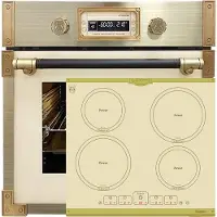 Kaiser EH 6726 ElfAD Retro Einbau Backofen 80L+KCT 6185 ElfEm Autarkers High Light Glaskeramik Kochfeld 60cm