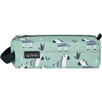 Herlitz Quattro Crazy Zebra, Weiches Federmäppchen, Polyester, Schwarz, Grün, Weiß, Muster, Reißverschluss, Pubertät