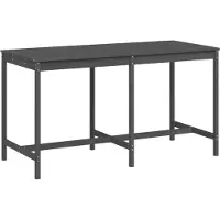 vidaXL Gartentisch Grau 203,5x90x110 cm Massivholz Kiefer
