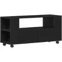 vidaXL TV-Schrank mit Rollen Schwarz Eichen-Optik 102x34,5x43cm