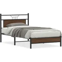 vidaXL Bettgestell ohne Matratze Braun Eichen-Optik 107x203 cm