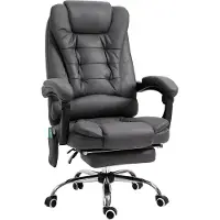 Vinsetto Bürostuhl mit Massagefunktion-65B x 70T x 111-119H cm-Dunkelgrau | Gr.: onesize