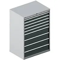 Schäfer Shop Schubladenschrank WSK 54-36, Stahl, 10 Schübe, bis 75 kg, B 1023 x T 725 x H 1450 mm, weissaluminium/anthrazitgrau