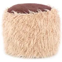 Hearthome & Living Pouf "Fellpouf Bobtail 125, Fellhocker in zweifarbigem Design", (1 St.), modern, dekorativ, kindersicherer Reißverschluss an der Unterseite