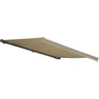 Mendler Elektrische Kassetten-Markise T122, Vollkassette Volant 4x3m Polyester Creme