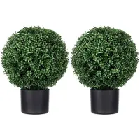 HOMCOM Künstliche Pflanzen 2er-Set mit Blumentopf