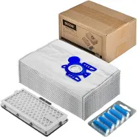 SQOON Staubsaugerbeutel + HEPA-Filter 22 Stücke geeignet für Miele Miele Complete C2, Complete C3, Compact C1 und Compact C2, S4 Serie - HEPA Modell SF-HA 50, 9917730