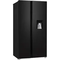 Respekta Side by Side Kühlschrank Gefrierkombi Wasserspender Black Steel 178 cm