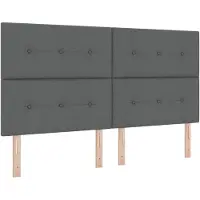 vidaXL Boxspringbett mit Matratze Dunkelgrau 180 x 200 cm Stoff