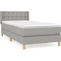 Syfax Boxspringbett mit Matratze Hellgrau 80x200 cm Stoff