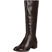 Felmini Stiefel aus Leder, hoher Schaft, Schwarz, mit niedrigem Absatz, MIRA D946