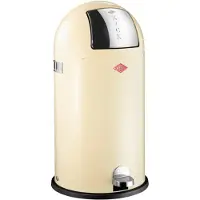 Wesco Mülleimer Kickboy, Abfallsammler, Tretabfallsammler, Stahlblech, Mandel, 40 L, 177731-23